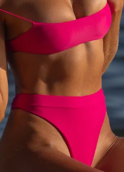 Pink High Waist Bikini Bottoms