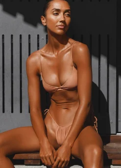 Tan Ruched Bikini