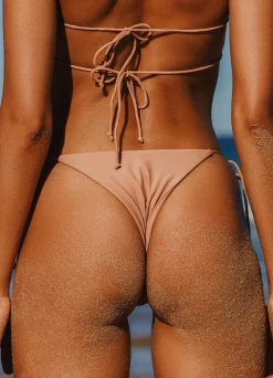 Tan Tie Sides Bikini Bottoms